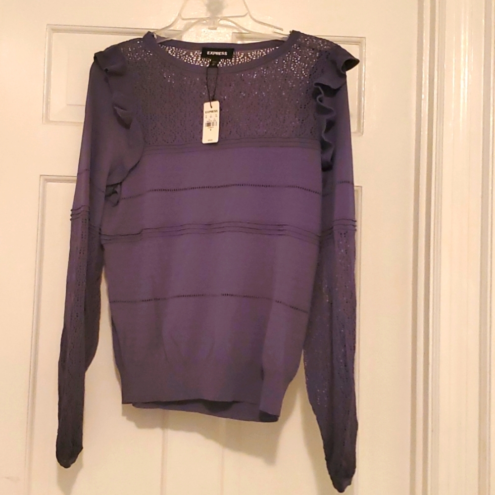Long Sleeved Medium Purple Sweater from Express NWT